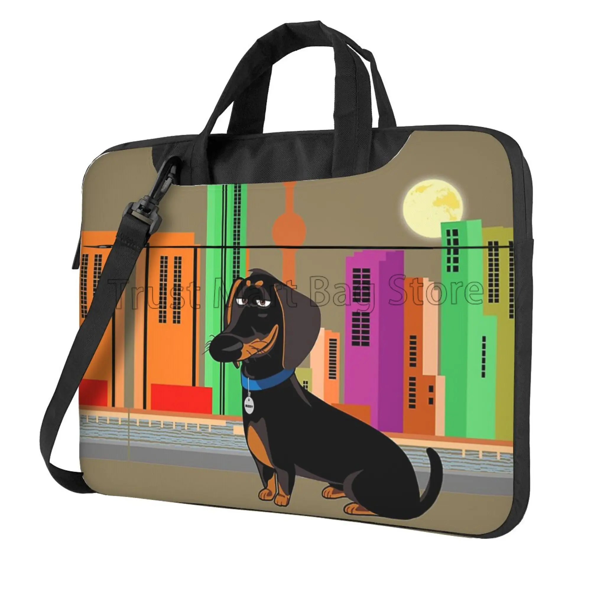 Laptop Accessories Organizer Bag - 귀여운 닥스훈트 프린트 노트북 운반 가방
