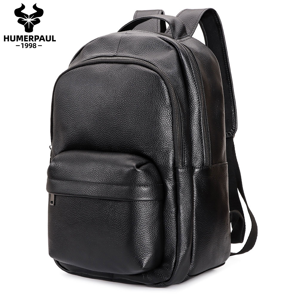 Laptop Accessories Organizer Bag - HUMERPAUL 남성용 탑 레이어 가죽 배낭,