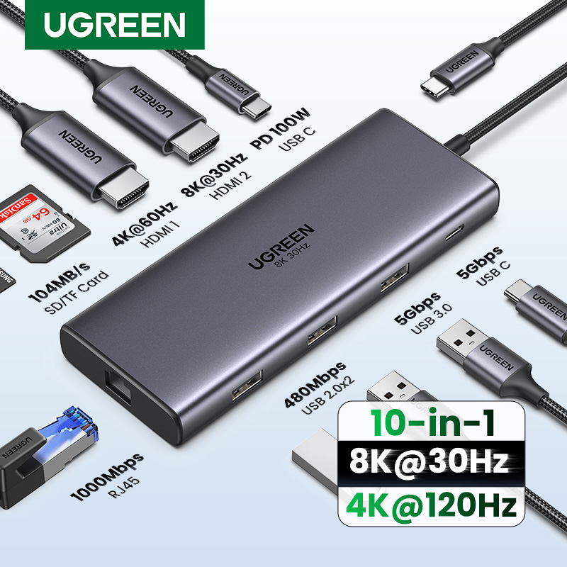 UGREEN 듀얼 HDMI USB-C 허브 8K 4K  - Mac Laptop Accessories 리뷰 및 가격