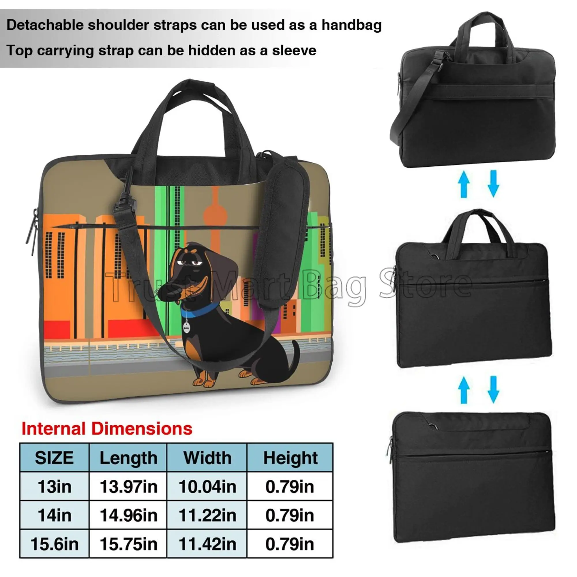 귀여운 닥스훈트 프린트 노트북 운반 가방 케이스 노트북 - Laptop Accessories Organizer Bag 리뷰 및 가격