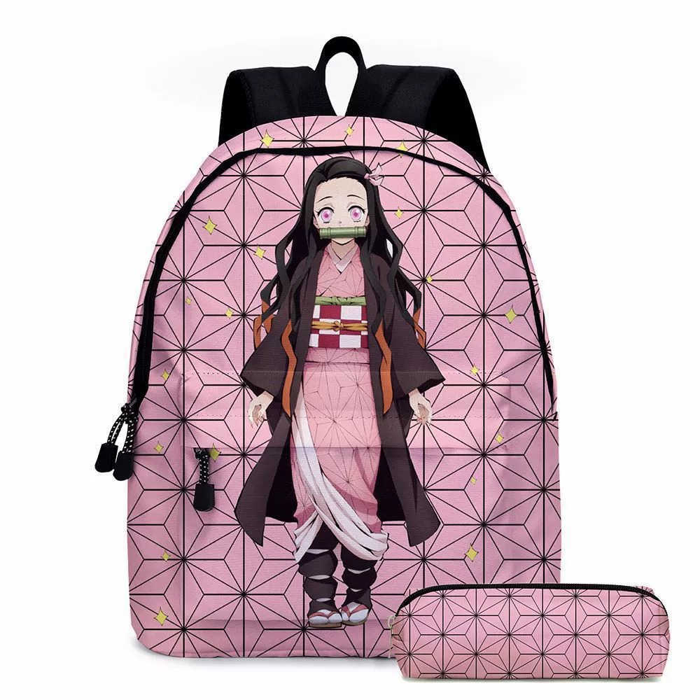 애니메이션 악마 슬레이어 배낭 연필 케이스 2Pcs 세 - Laptop Accessories Organizer Bag 리뷰 및 가격