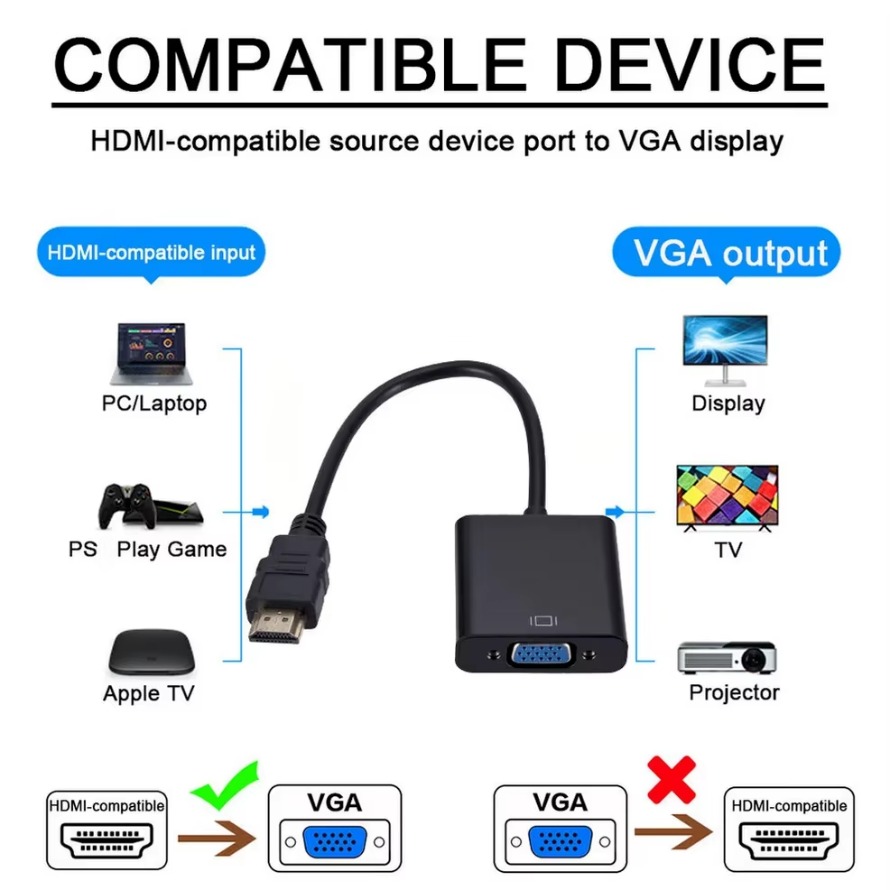 1080P HDMI-VGA 어댑터 컨버터 (3.5mm  - Hdmi Vga Adapter 리뷰 및 가격