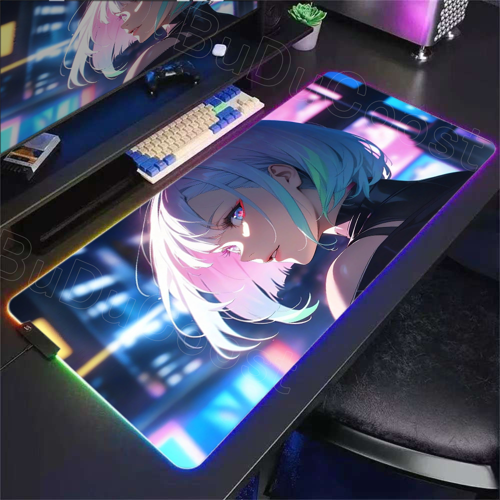 HD 애니메이션 소녀 마우스 패드 RGB 데스크 매트  - Laptop Accessories Girls 리뷰 및 가격